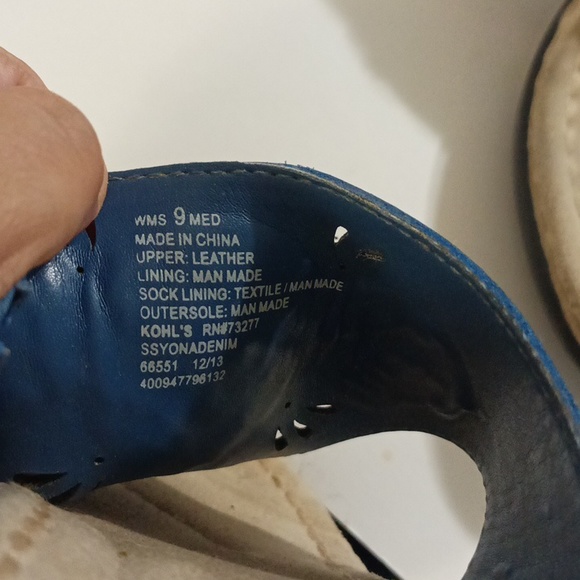 Solesenseability Blue wedge sandal with beaded design - Picture 8 of 8